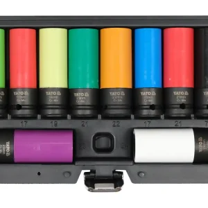 ZESTAW NASADEK UDAROWYCH DO FELG ALUMINIOWYCH. ZAWIERA 10 SZTUK. NAPĘD 1/2" Taniej