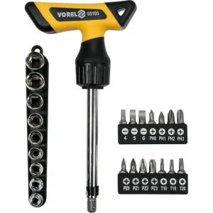 Niska cena WKRĘTAK Z GRZECHOTKĄ Z WYMIENNYMI BITAMI 25 SZT.