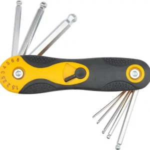 KLUCZE HEX 1,5-8 MM, KOŃCÓWKI KULISTE, CR-V, ZESTAW 8 SZT. Do wyczerpania zapasów