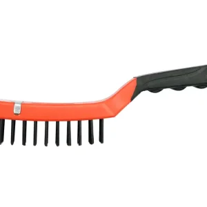 Dostępne od ręki SZCZOTKA DRUCIANA,DRUT STALOWY 4 RZĘDY ZE SKROBAKIEM, RĘKOJEŚĆ PLASTIKOWA