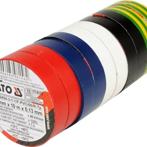TAŚMY IZOLACYJNE 12MMX10MX0,13MM, MIX KOLORÓW, ZESTAW 10 SZT. Ostatnia szansa