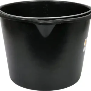 Nowość WIADRO BUDOWLANE, CZARNE Z WYPŁYWKĄ 20L
