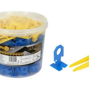 Zniżka SYSTEM, KLIPSY + KLINY DO POZIOMOWANIA PŁYTEK 2MM W WIADERKU, 300 + 100 SZT.