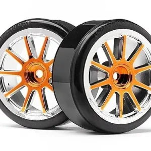 Do wyczerpania zapasów Gold Chrome 10 Spoke Wheels With Drift Tyres (2Pcs) (Strada EVO