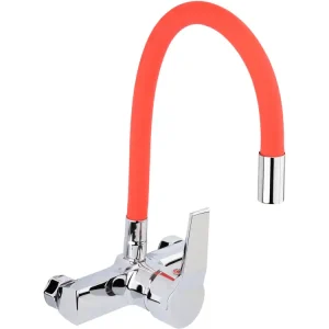 Ostatnie sztuki BATERIA ZLEWOZMYWAKOWA ŚCIENNA Z ELASTYCZNĄ WYLEWKĄ FLEXIBLE RED