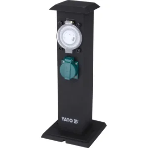 GNIAZDO OGRODOWE SŁUPEK STAL IP44 2X230V Z PROGRAMATOREM Tylko do końca tygodnia