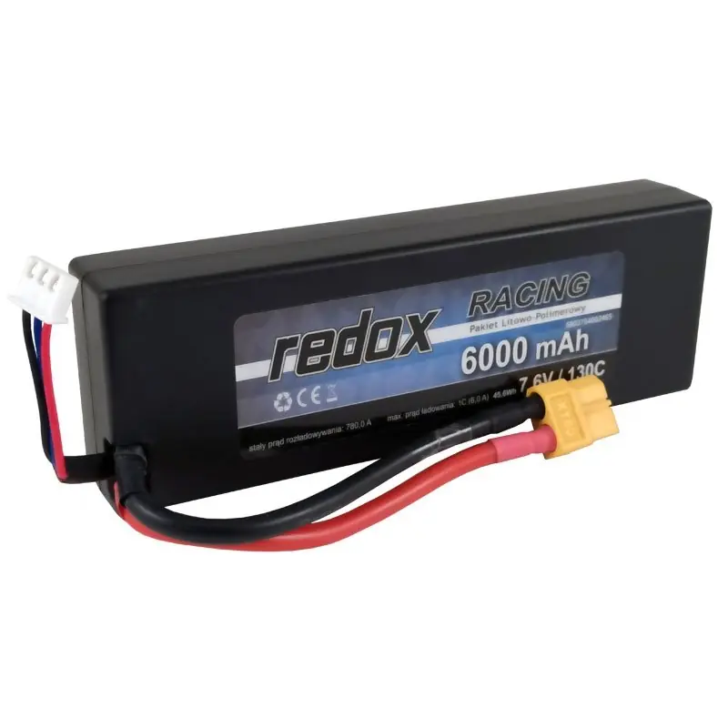 Nie przegap Redox HV 6000 mAh 7,6V 130C XT-60 Racing Hardcase - pakiet LiPo