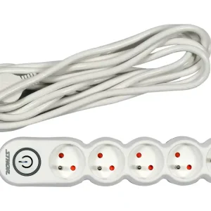 Bezpieczne zakupy PRZEDŁUŻACZ LISTWA ZASILAJĄCA 5 GNIAZD Z UZIEMIENIEM WYŁĄCZNIK 5M 1,5MM2