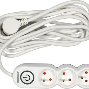 PRZEDŁUŻACZ LISTWA ZASILAJĄCA 3 GNIAZDA Z UZIEMIENIEM WYŁĄCZNIK 5M 1,5MM2 Zniżka