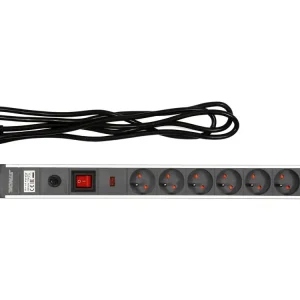 Darmowa dostawa PRZEDŁUŻACZ LISTWA ZASILAJĄCA W ALUMINIOWEJ OBUDOWIE Z OCHRONĄ PRZECIWPRZEPIĘCIOWĄ I PRZECIĄŻENIOWĄ 6 GNIAZD Z UZIEMIENIEM WYŁĄCZNIK