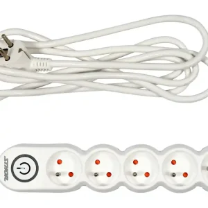 PRZEDŁUŻACZ LISTWA ZASILAJĄCA 5 GNIAZD Z UZIEMIENIEM WYŁĄCZNIK 3M 1,5MM2 Ekspresowa dostawa