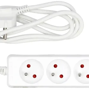 PRZEDŁUŻACZ ELEKTRYCZNY, BIAŁY, 3 GNIAZDA Z UZIEMIENIEM, 1,5M Kup teraz