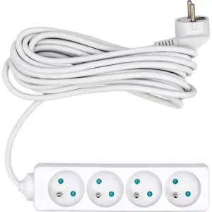 PRZEDŁUŻACZ ELEKTRYCZNY, BIAŁY, 4 GNIAZDA Z UZIEMIENIEM, 5M Wybór klientów