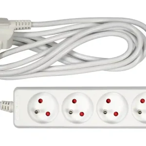 Bezpieczne zakupy PRZEDŁUŻACZ ELEKTRYCZNY, BIAŁY, 4 GNIAZDA Z UZIEMIENIEM, 3M
