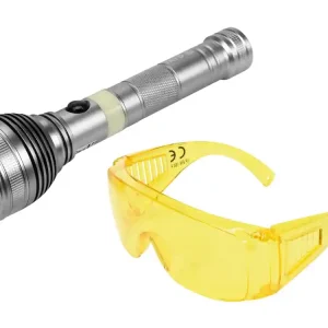 ZESTAW LATARKA UV AKUMULATOROWA 3W I OKULARY Ostatnia szansa