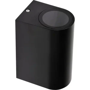 Dostępne od ręki LAMPA ŚCIENNA ZEWNĘTRZNA CZARNA ALUMINIOWA 2XGU10 PÓŁOWAL