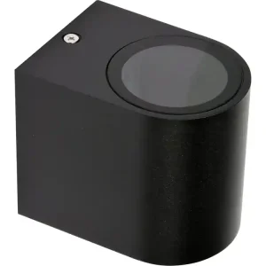 LAMPA ŚCIENNA ZEWNĘTRZNA CZARNA ALUMINIOWA 1XGU10 PÓŁOWAL Nowość