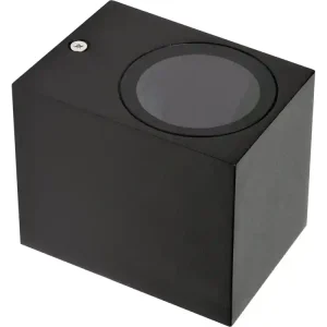 LAMPA ŚCIENNA ZEWNĘTRZNA CZARNA ALUMINIOWA 1XGU10 KWADRATOWA Hit cenowy