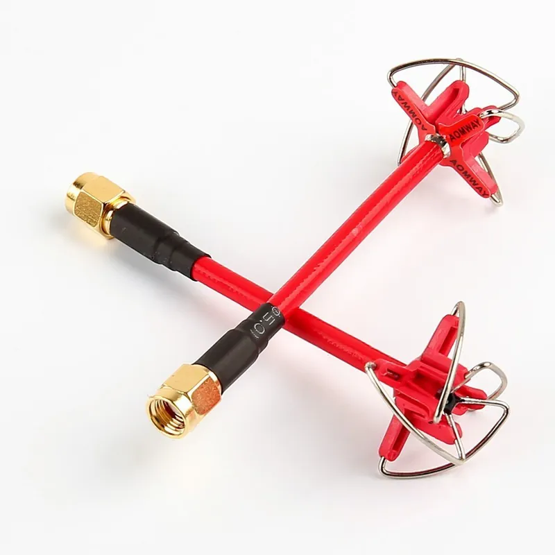 Wyjątkowa oferta Anteny AOMWAY FPV 5,8GHz - 3 dBi - TX/RX - wtyk RP-SMA - koniczyna 4 listki - zestaw 2 szt