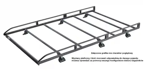 Wysoka jakość Bagażnik dachowy CRUZ platforma Evo Rack Stal Czarny Volkswagen Multivan (T6) 2015-> 2024 van