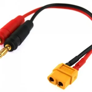 Adapter XT60 Żeński - Banan 4mm Męski (15cm) do zasilania ładowarek Dostępne od ręki