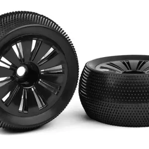 Koła Truggy 1/8 Team Corally - Off-Road 1/8 Truggy Tires - Glued on Black Rims - 1 para Cena promocyjna